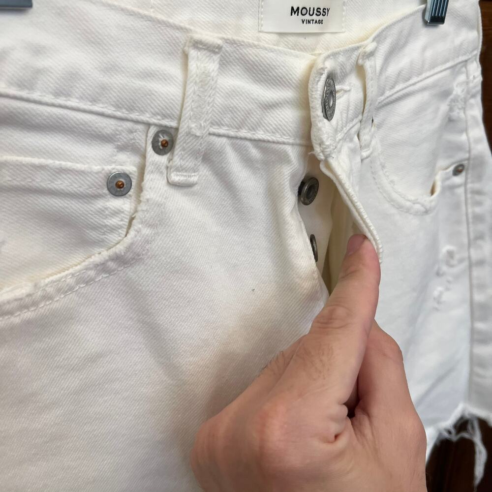 Moussy vintage Cutoff Jean shorts 025esc11-2690 sz 25 Women's White *Stain - Picture 4 of 16